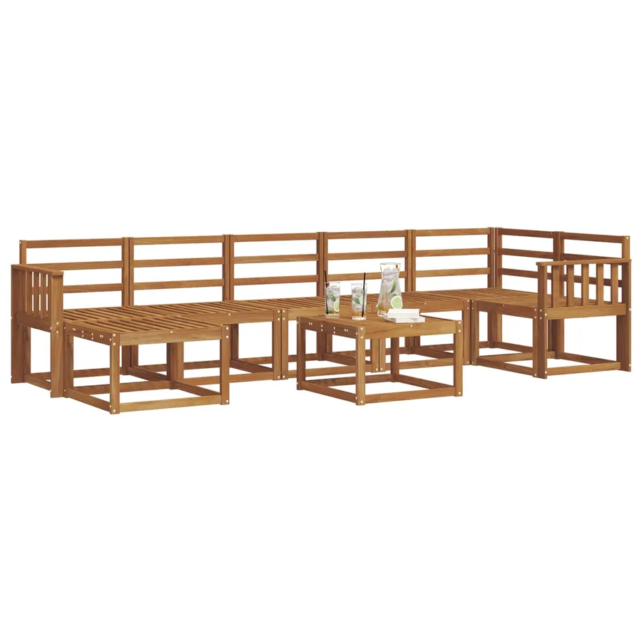 Ensemble de canapés d'extérieur 8 pcs Naturel - 3