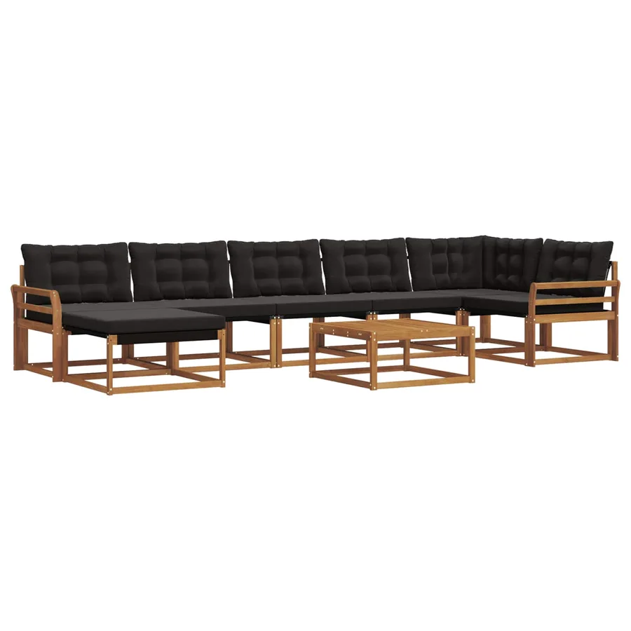 Ensemble de canapés d'extérieur 22 pcs Naturel et Noir - 2