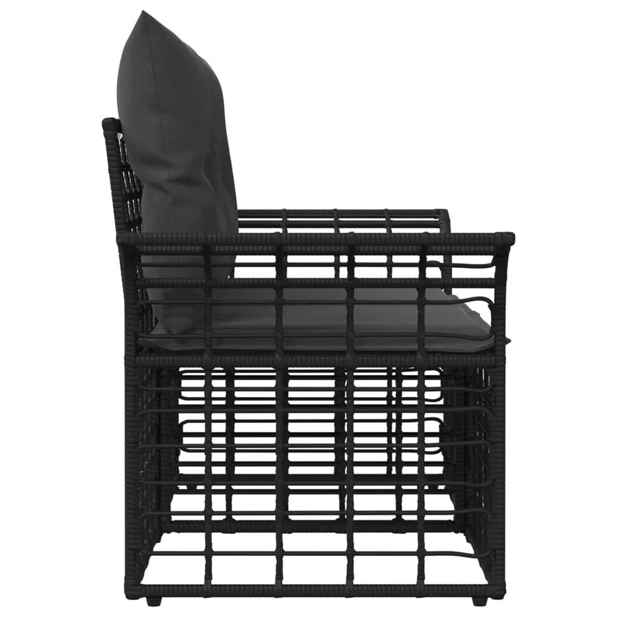 Loveseat d'extérieur 2 pcs Noir et Gris foncé polyrotin - 5