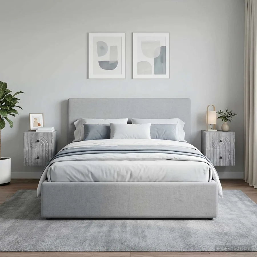 Cabinet de chevet mural 2 pcs Sonoma gris 33 x 34,5 x 40 cm