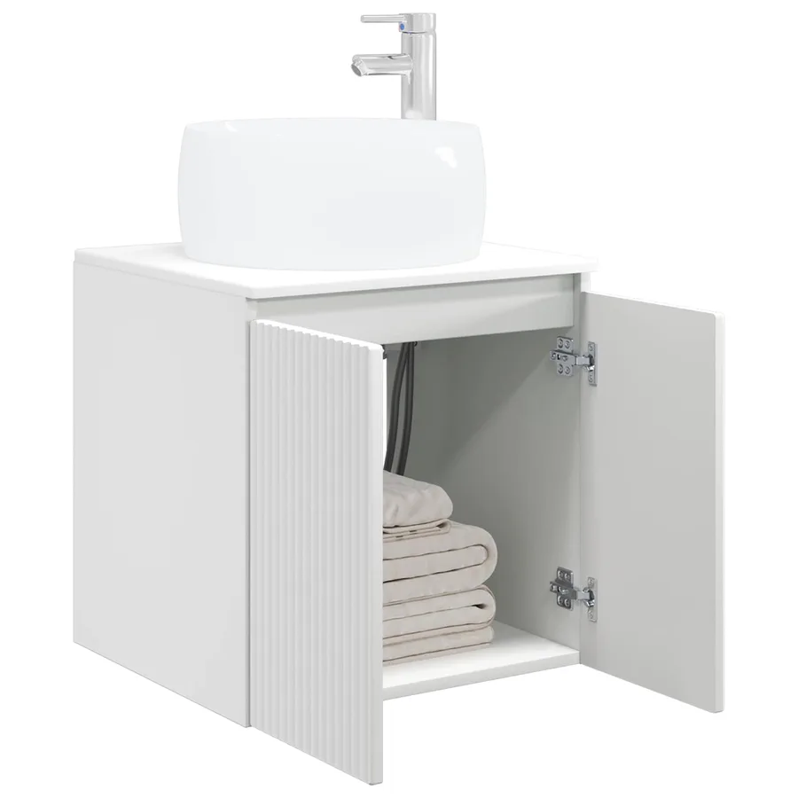 Vanité de lavabo mural Blanc 49,5 x 44,5 x 66 cm - 3