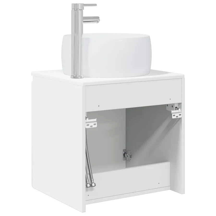 Vanité de lavabo mural Blanc 49,5 x 44,5 x 66 cm - 5