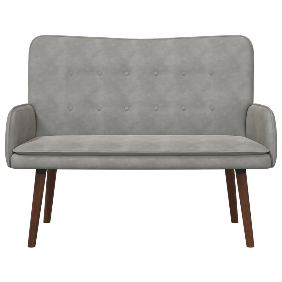 Sofa 2 places Gris clair 115 x 61 x 87 cm Velours - 4