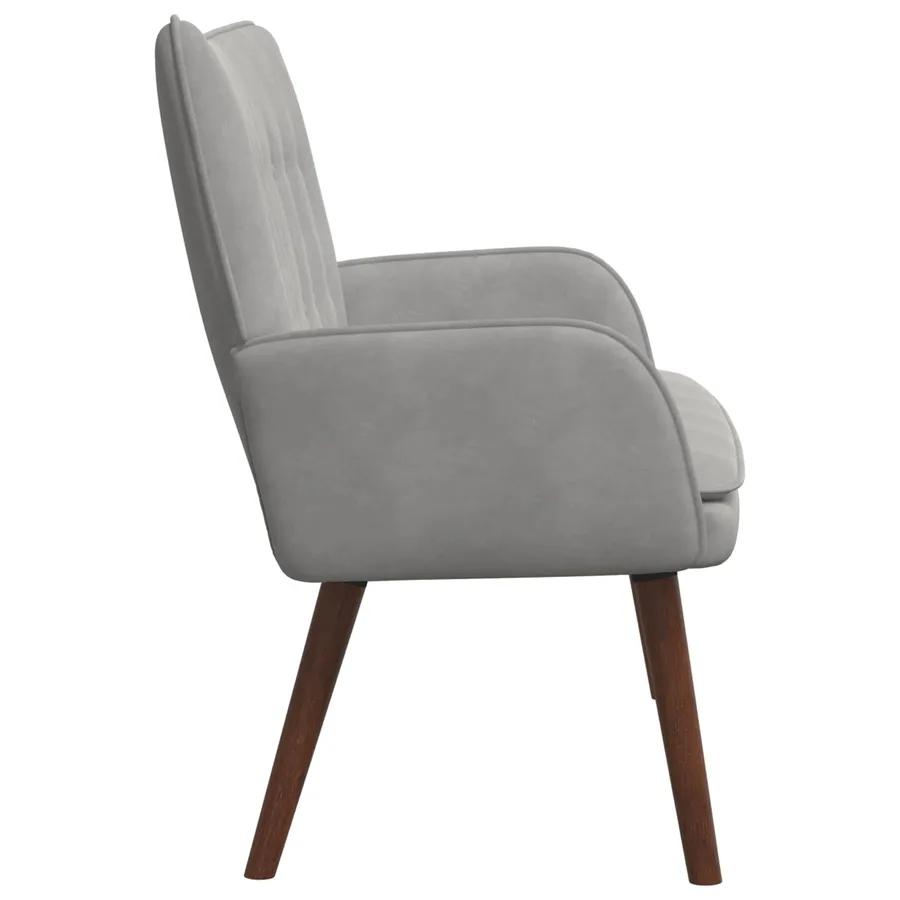 Sofa 2 places Gris clair 115 x 61 x 87 cm Velours - 5