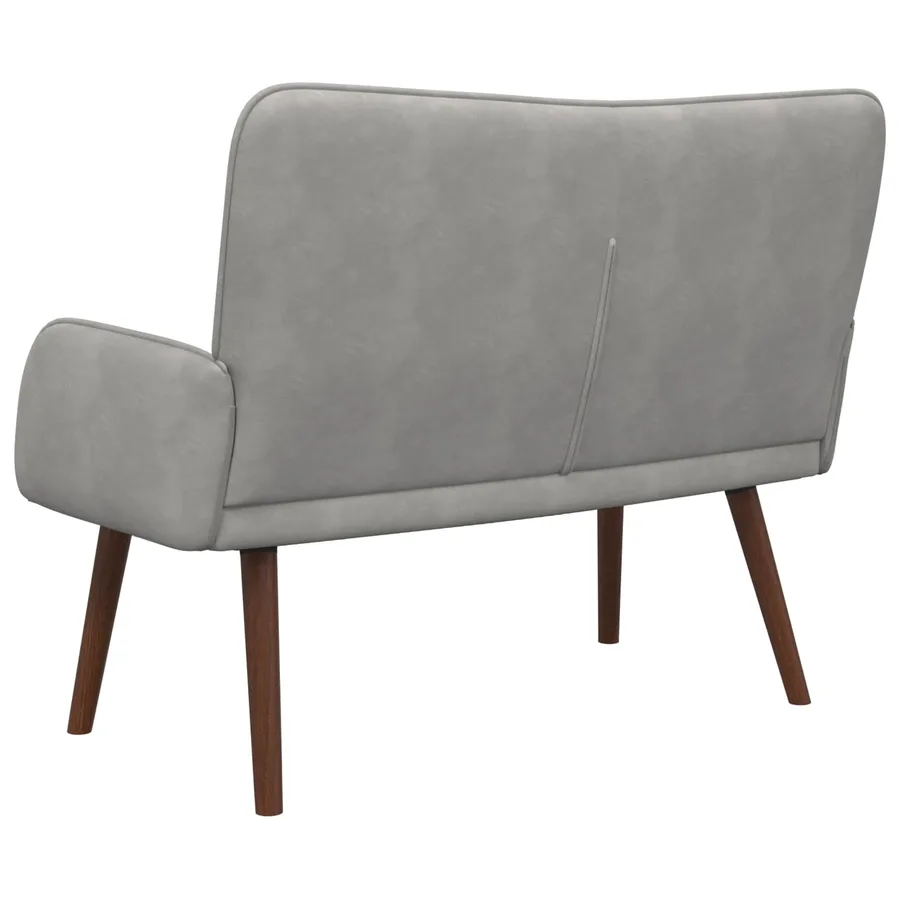 Sofa 2 places Gris clair 115 x 61 x 87 cm Velours - 6