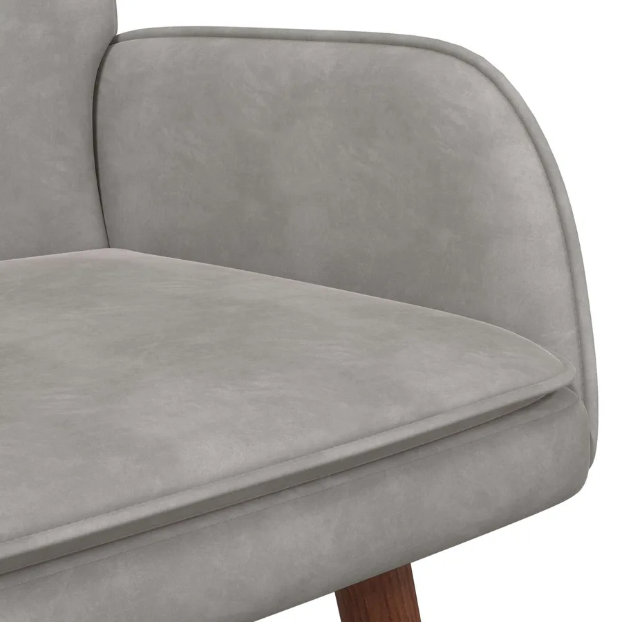 Sofa 2 places Gris clair 115 x 61 x 87 cm Velours - 7