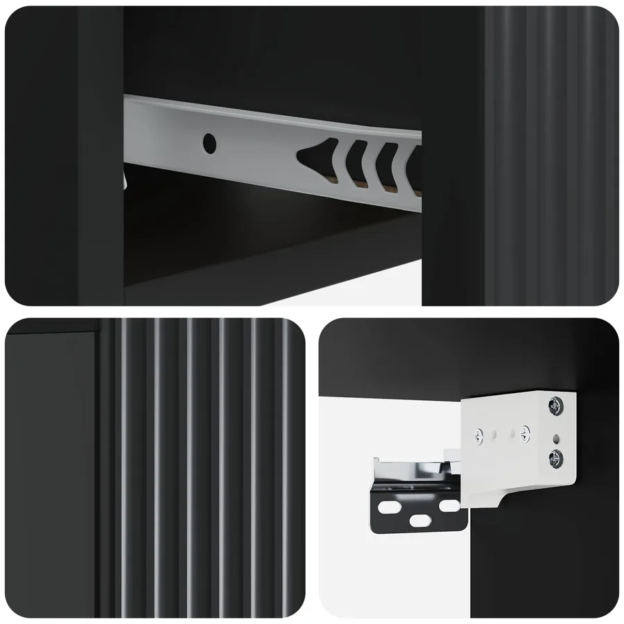 Cabinet de chevet mural 2 pcs Noir 49 x 34,5 x 20 cm - 8