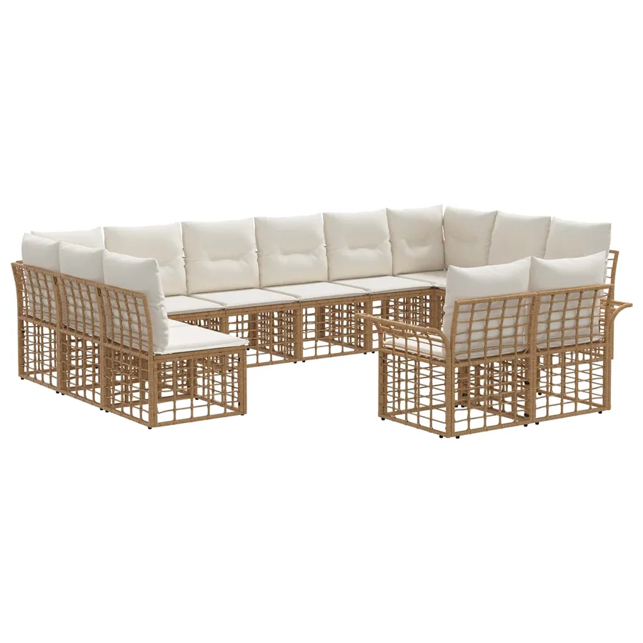 Ensemble de canapés d'extérieur 12 pcs Blanc Naturel et Crème - 2