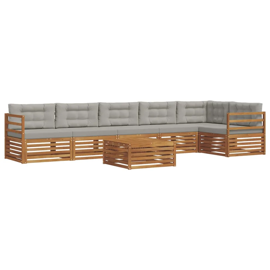Ensemble de canapés d'extérieur 7 pcs Gris Naturel et Clair - 2