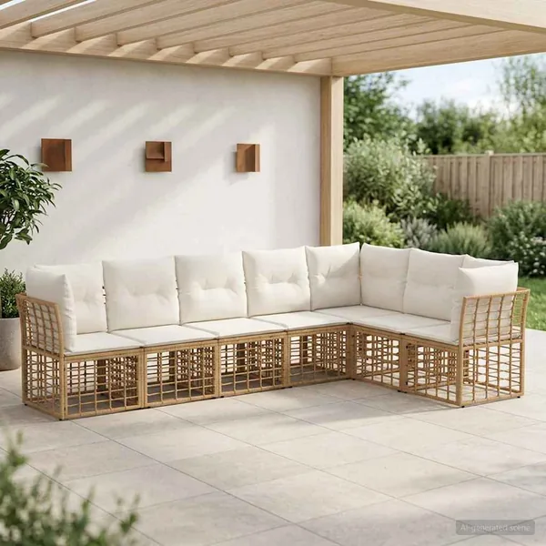 Ensemble de canapés d'extérieur Naturel Polyester