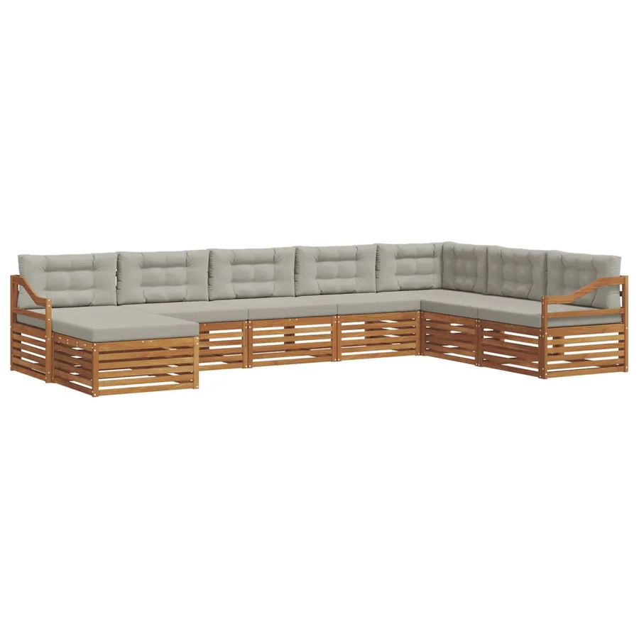 Ensemble de canapés d'extérieur 8 pcs Gris Naturel et Clair - 2
