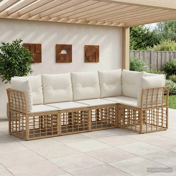 Ensemble de canapés d'extérieur Naturel Polyester