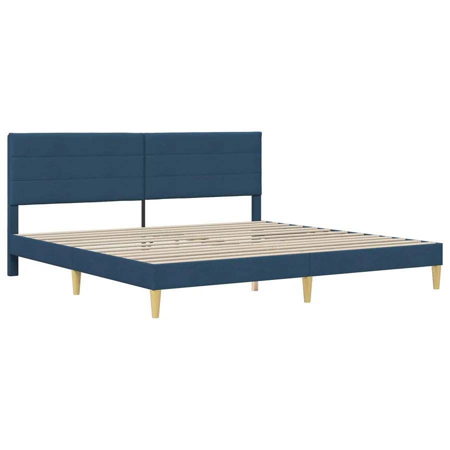 Cadre de lit Bleu 180 x 200 cm Polyester - 4