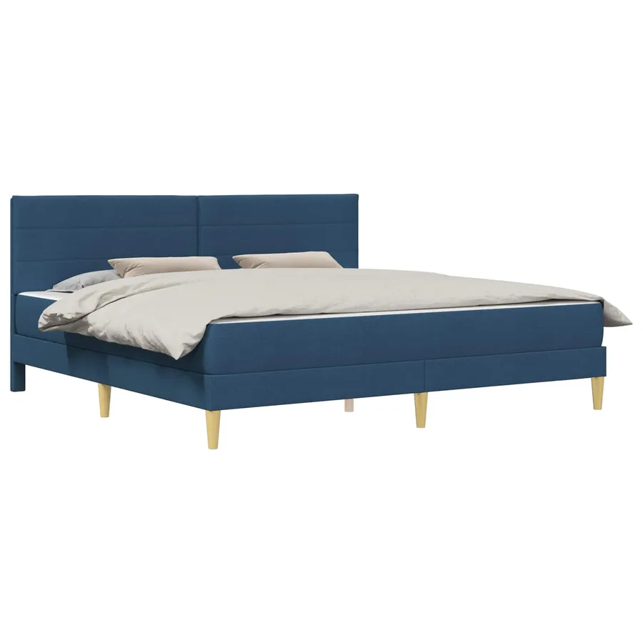 Cadre de lit Bleu 200 x 200 cm Polyester - 2