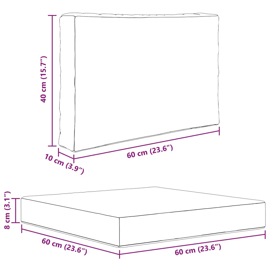 Coussin de canapé d'extérieur 3 pcs Vert Polyester - 8