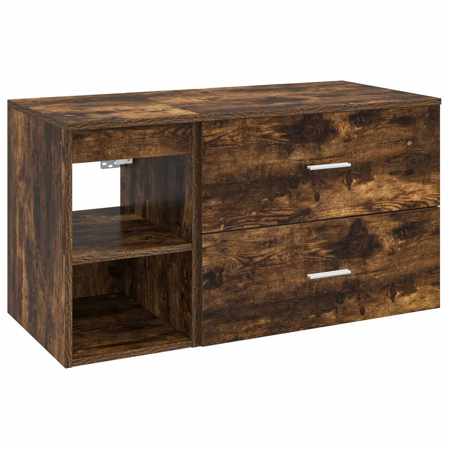 Ensemble de mobilier de salle de bain 2 pcs Chêne fumé - 2