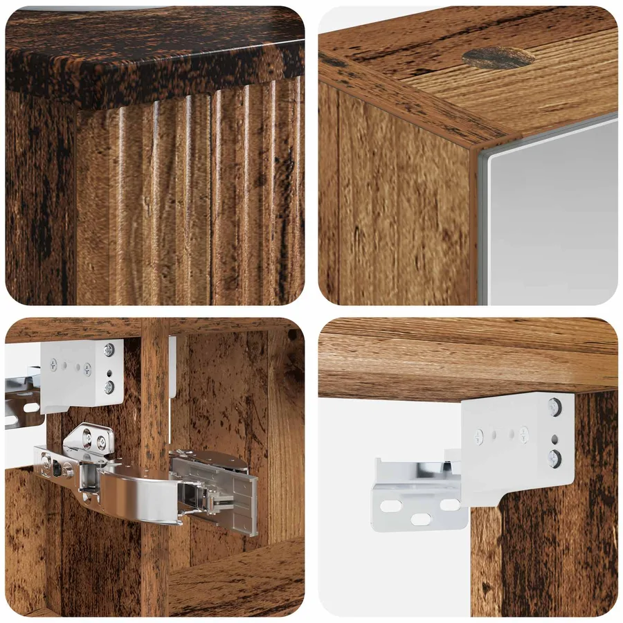 Ensemble de mobilier de salle de bain 5 pcs Bois ancien - 10