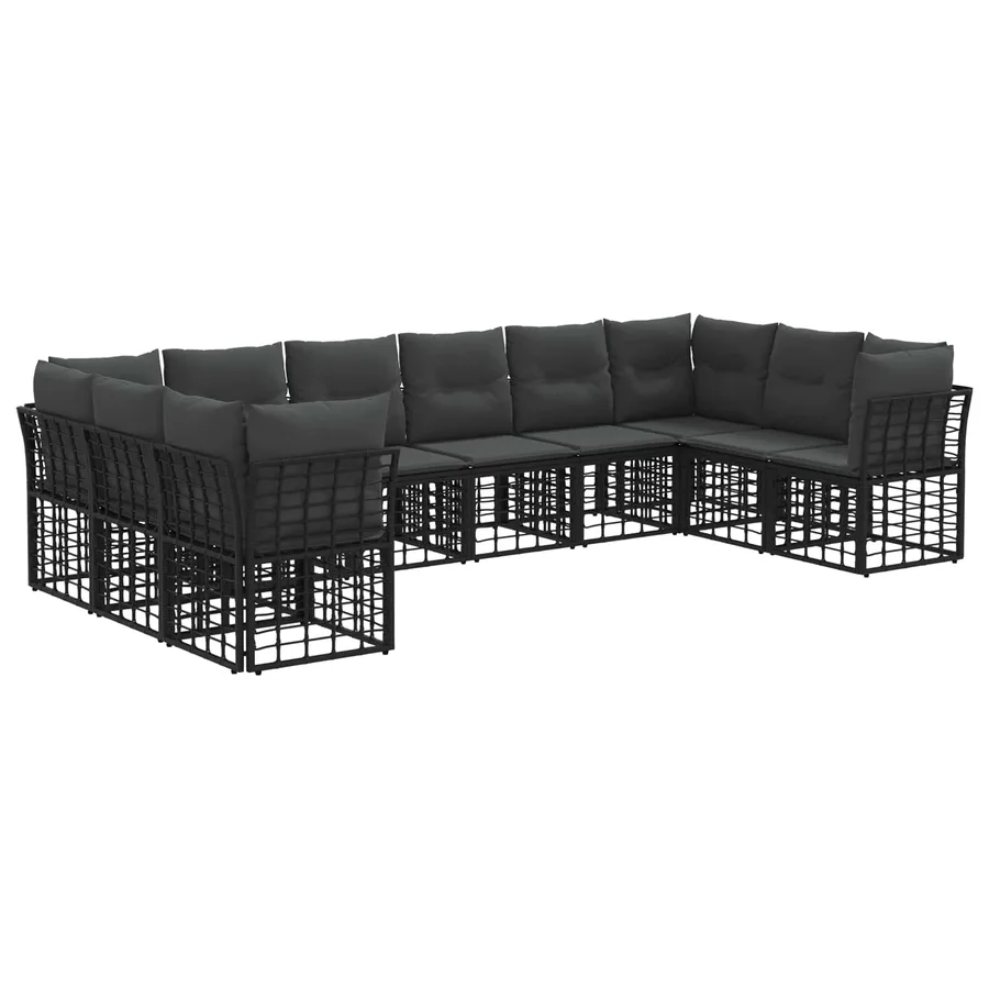 Ensemble de canapés d'extérieur Noir et Gris foncé Polyester - 2
