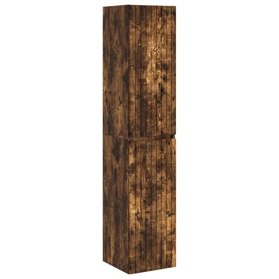 Cabinet de Salle de Bain Mural Chêne fumé 33 x 34,5 x 160 cm - 2