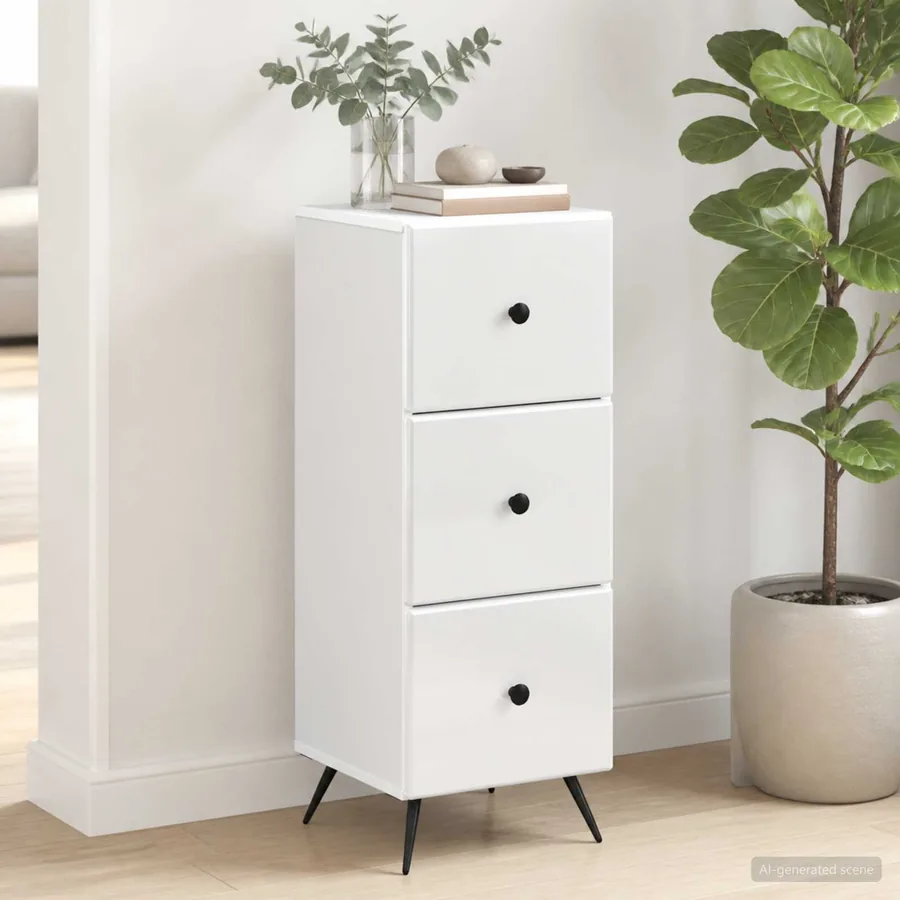 Armoire à tiroirs Blanc 33 x 34,5 x 90 cm Bois d'ingénierie
