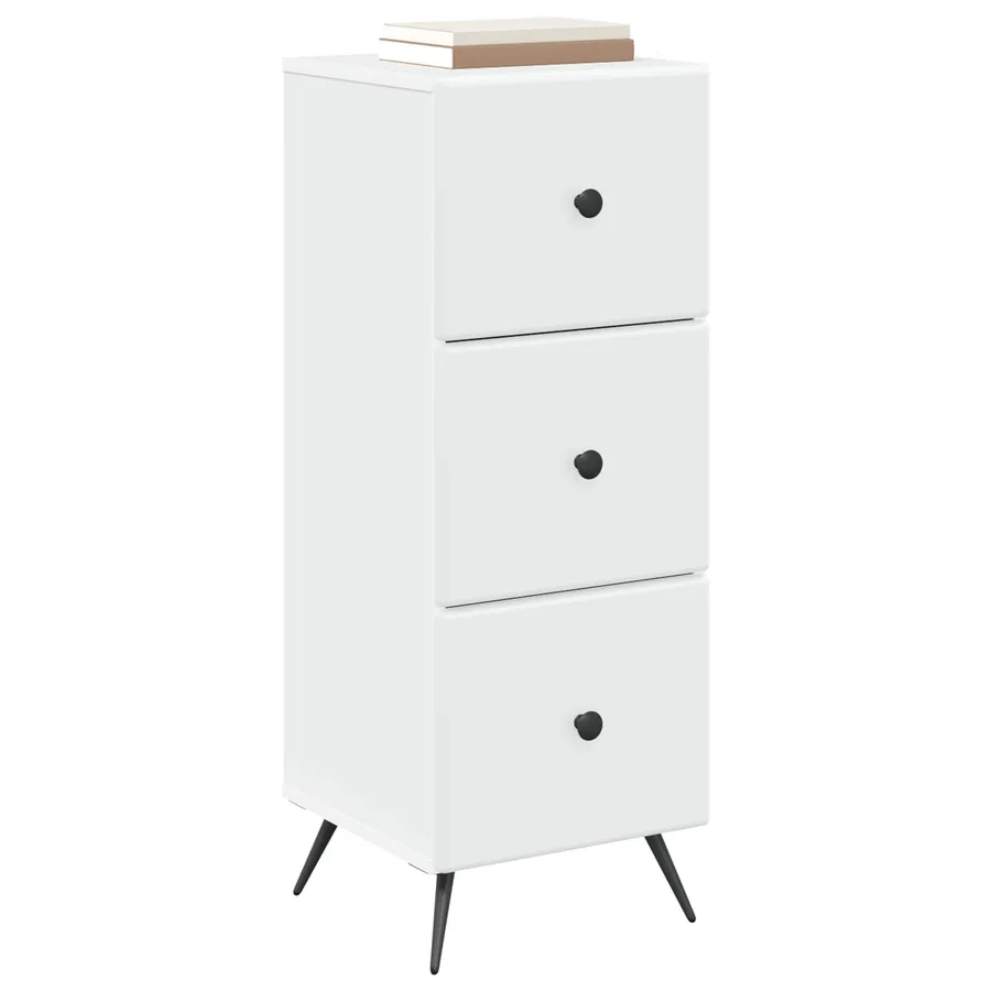 Armoire à tiroirs Blanc 33 x 34,5 x 90 cm Bois d'ingénierie - 3