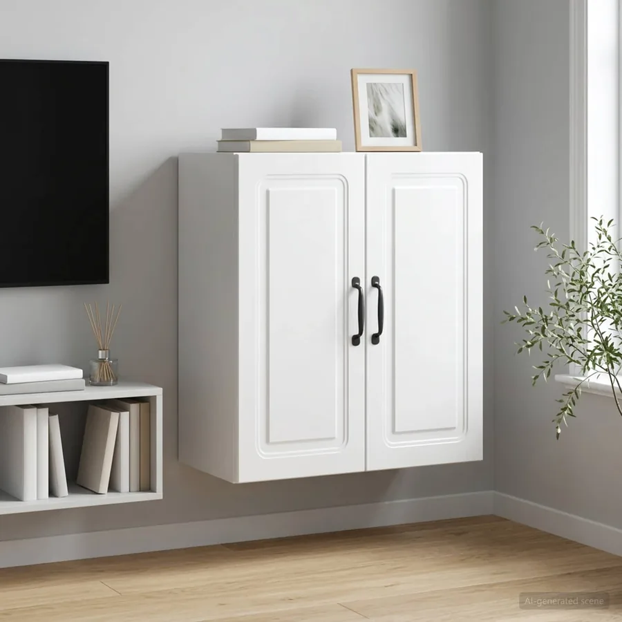 Armoire Murale Blanc brillant 59 x 31 x 60 cm Bois d'ingénierie