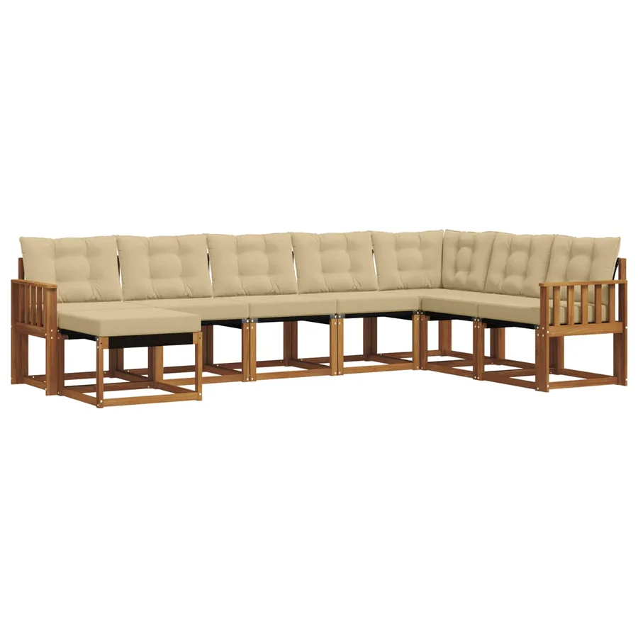 Ensemble de canapés d'extérieur 8 pcs Naturel et Beige - 2