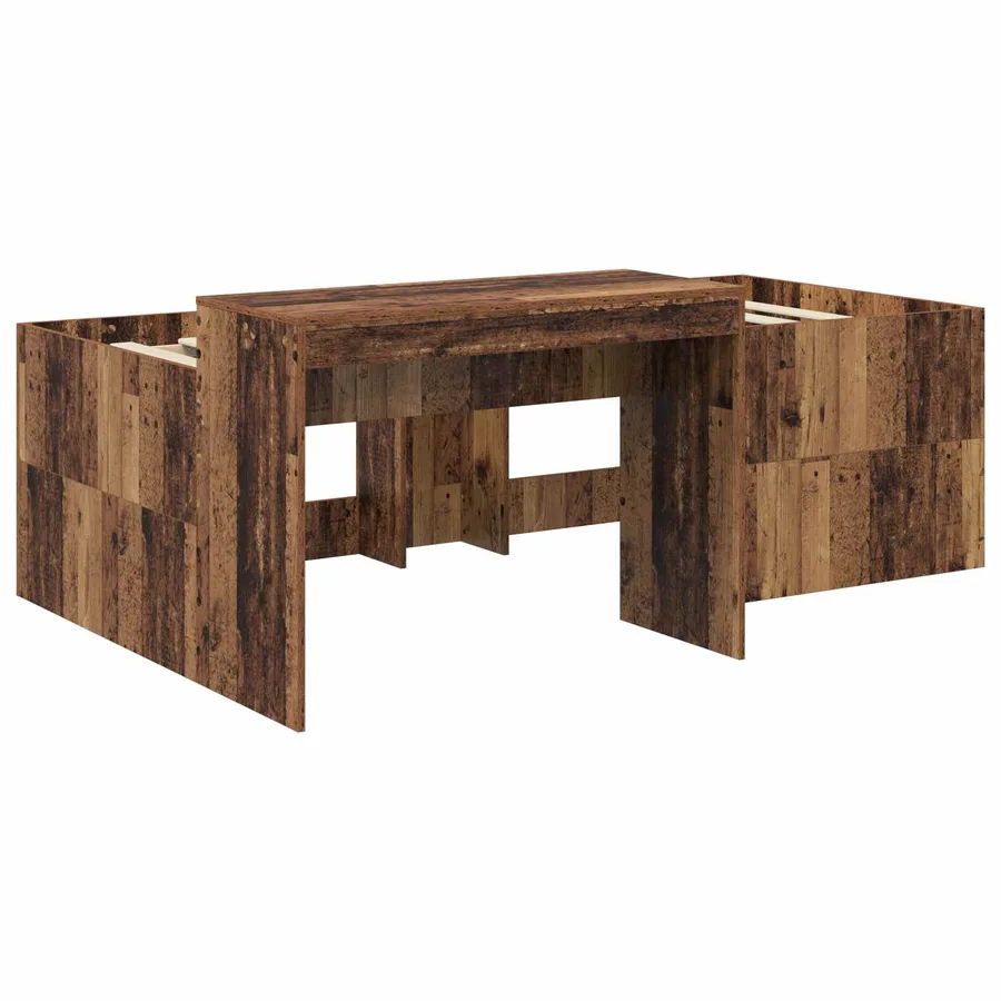 Lit haut pour enfants avec bureau Bois ancien 75 x 190 cm - 3