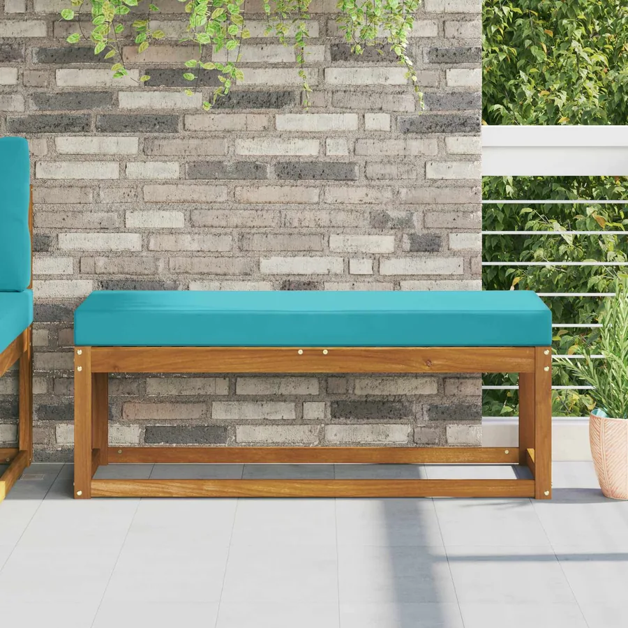 Coussin de Siège d'Extérieur Turquoise 111,5 x 40 x 8 cm