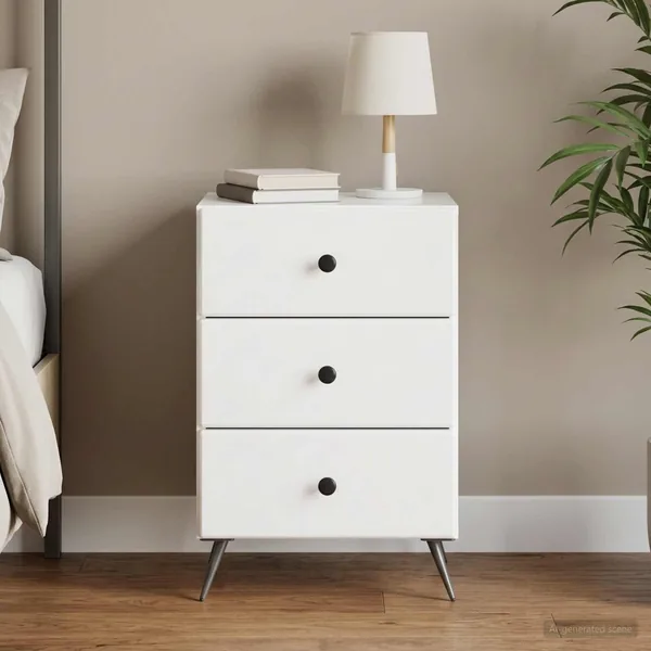 Cabinet de chevet avec tiroir Blanc brillant 43 x 41 x 66,5 cm