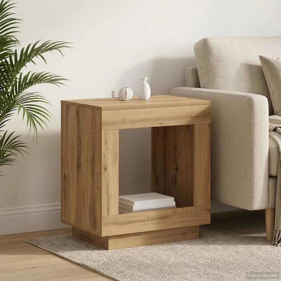 Table d'appoint Chêne artisanal 60 x 40 x 65 cm