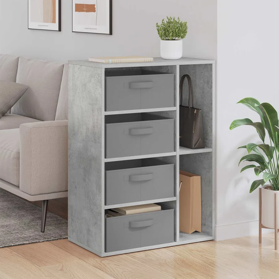 Buffet Gris béton 60 x 33,5 x 84 cm