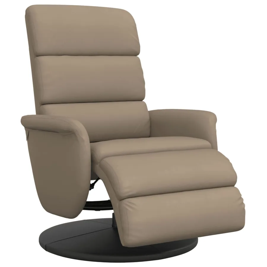Fauteuil inclinable avec repose-pieds cappuccino similicuir - 2