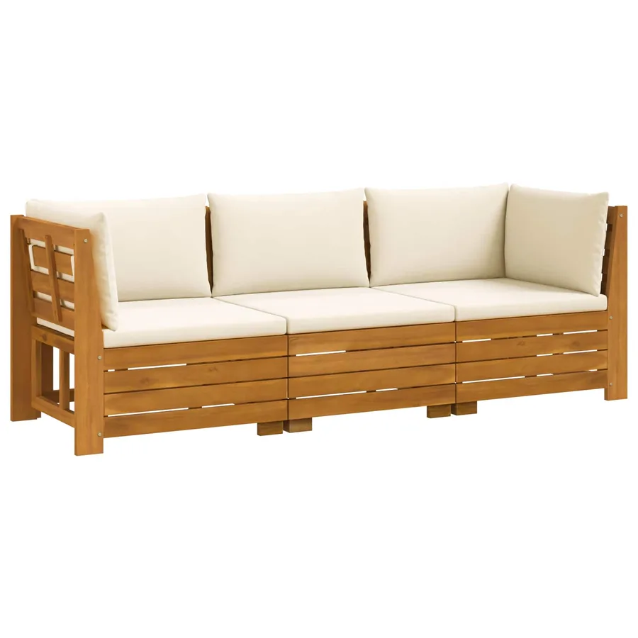 Ensemble de canapés d'extérieur avec coussin 3 Pièce Marron - 2