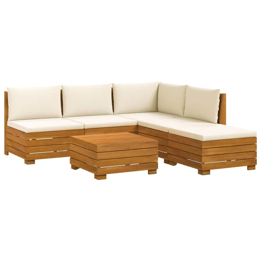 Ensemble de canapés d'extérieur avec coussin 6 Pièce Marron - 2