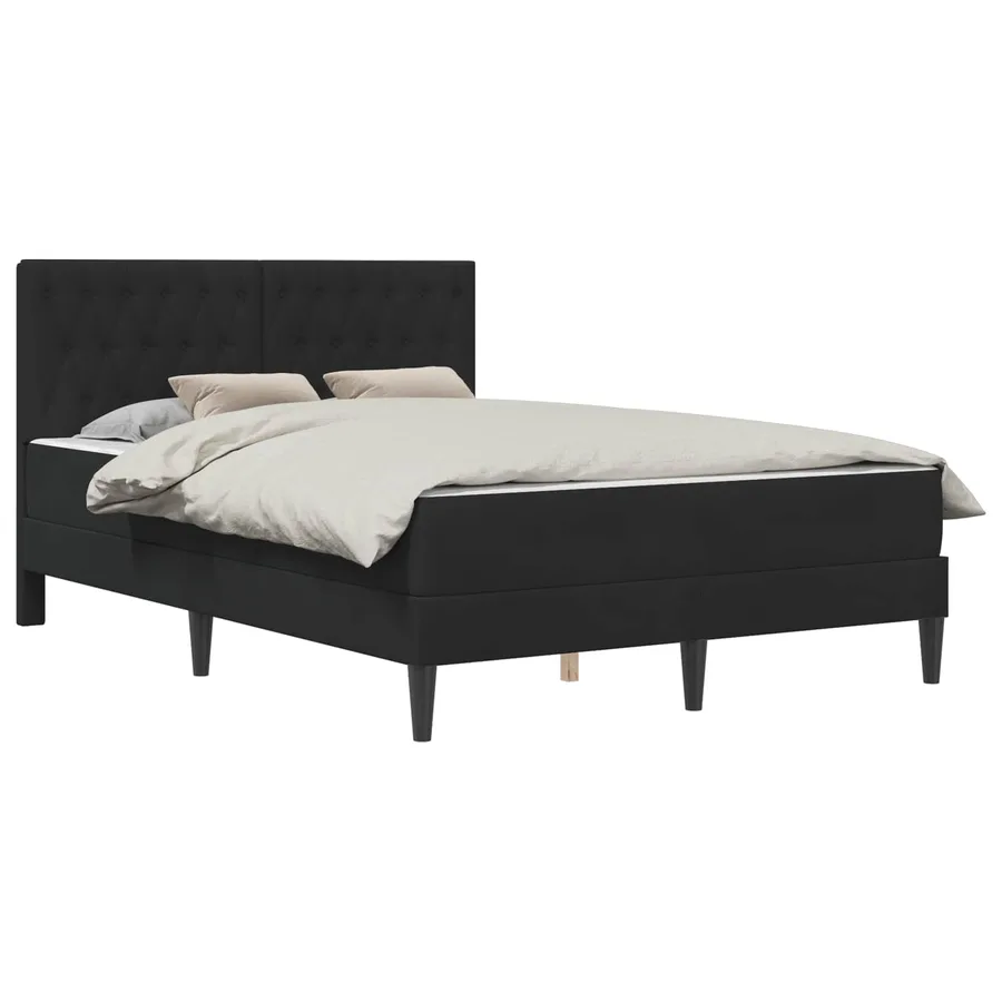 Cadre de lit avec matelas Noir 160 x 200 cm Velours - 2