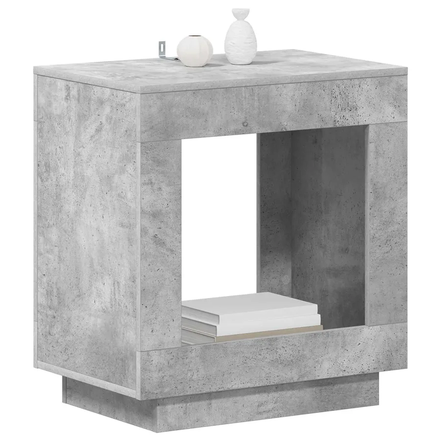 Table d'appoint Gris béton 60 x 40 x 65 cm Bois d'ingénierie - 3