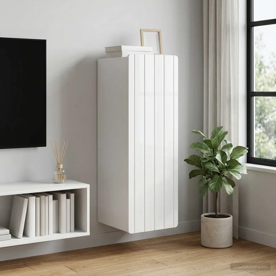 Armoire Murale Blanc brillant 33 x 34,5 x 94 cm