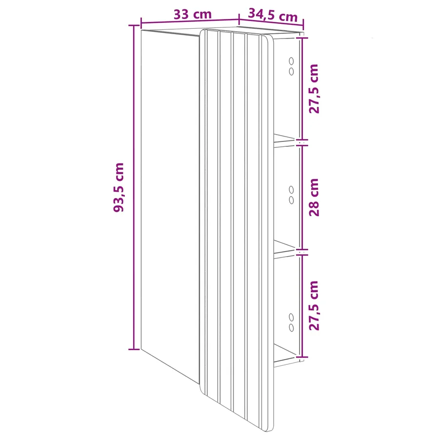 Armoire Murale Blanc brillant 33 x 34,5 x 94 cm - 8