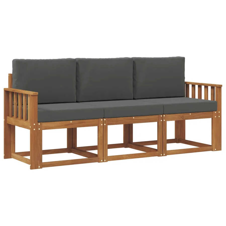 Ensemble de canapés d'extérieur 3 pcs Naturel et Anthracite - 2
