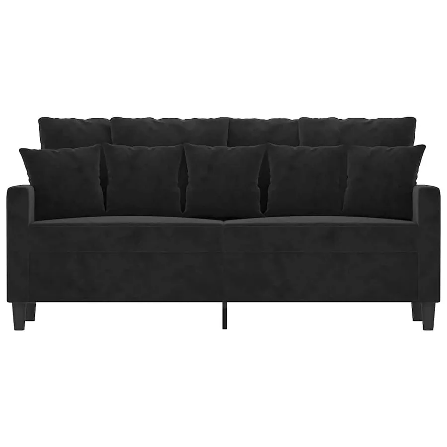 Canapé à 2 places Noir 140 cm Velours - 3