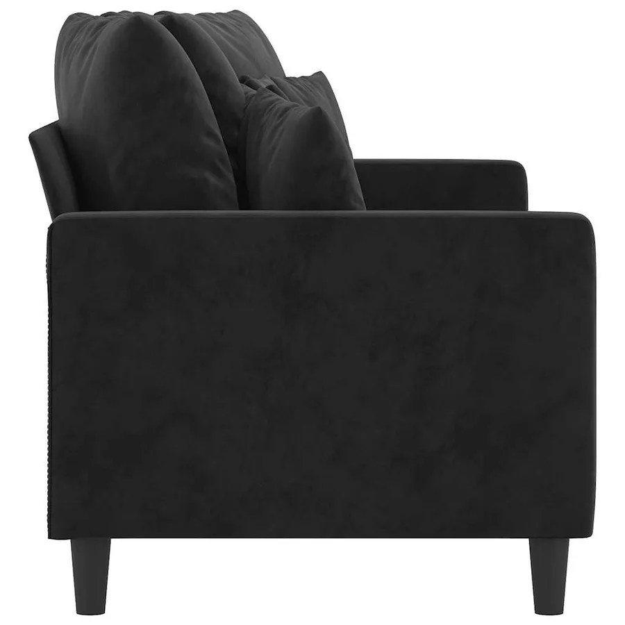 Canapé à 2 places Noir 140 cm Velours - 4