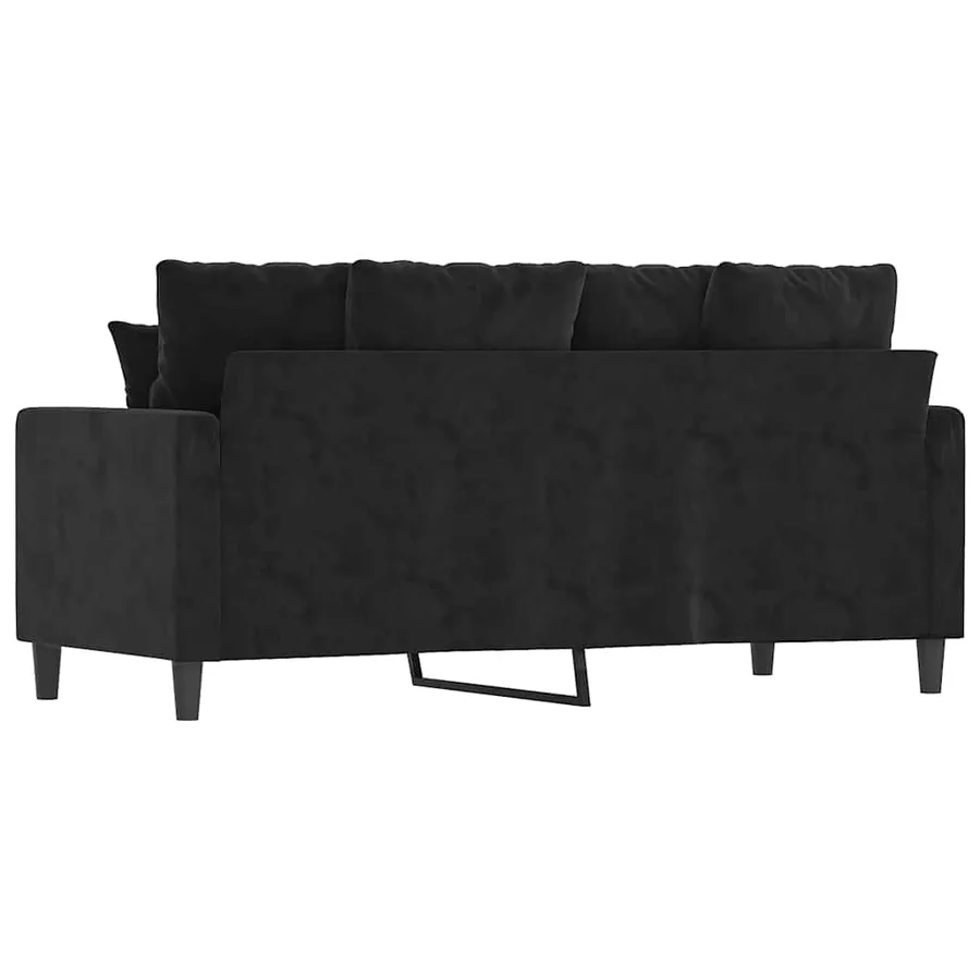 Canapé à 2 places Noir 140 cm Velours - 5