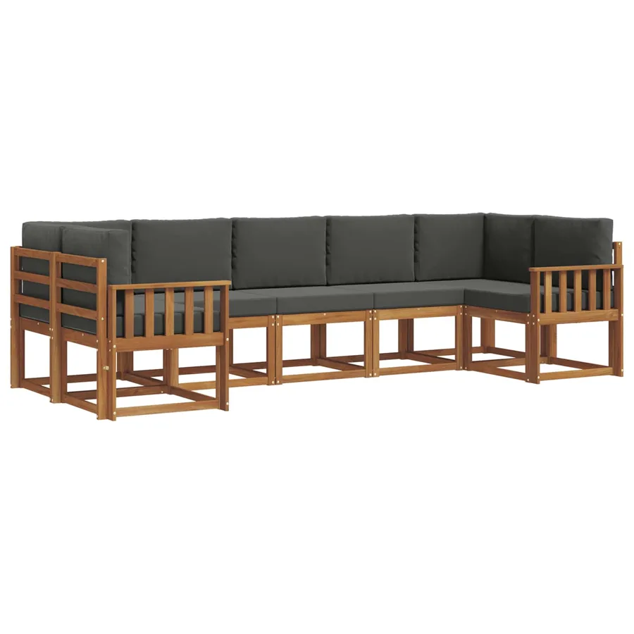 Ensemble de canapés d'extérieur 7 pc Naturel et Anthracite - 2