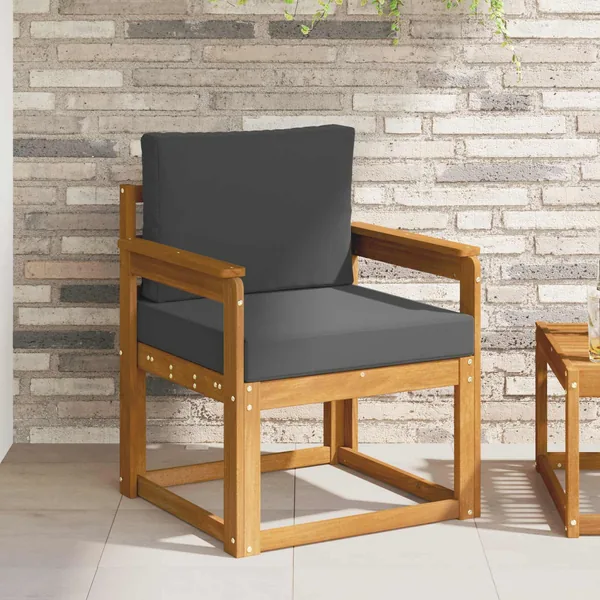 Canapé d’extérieur Bois d'acacia massif et polyester Naturel
