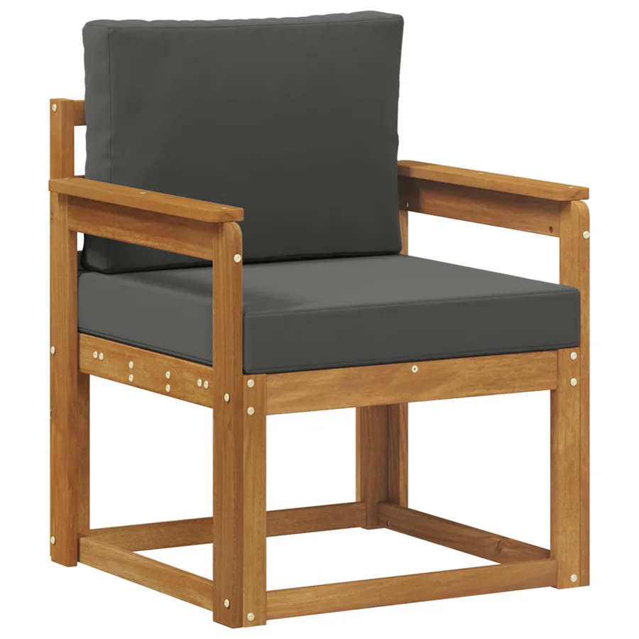Canapé d’extérieur Bois d'acacia massif et polyester Naturel - 2