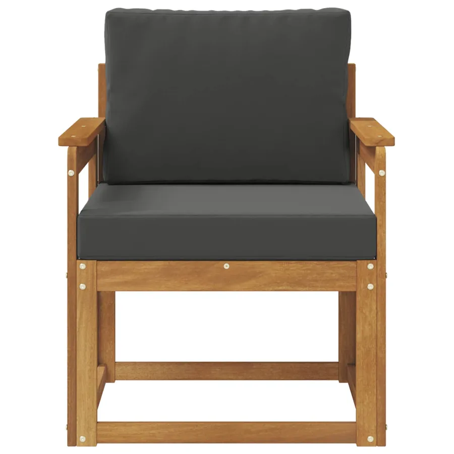 Canapé d’extérieur Bois d'acacia massif et polyester Naturel - 3