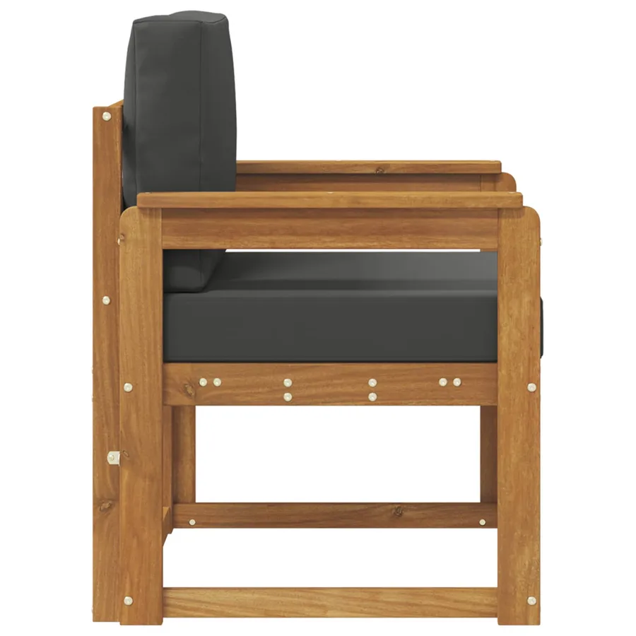 Canapé d’extérieur Bois d'acacia massif et polyester Naturel - 4