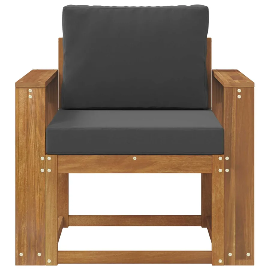 Canapé d’extérieur Bois d'acacia massif et polyester Naturel - 3