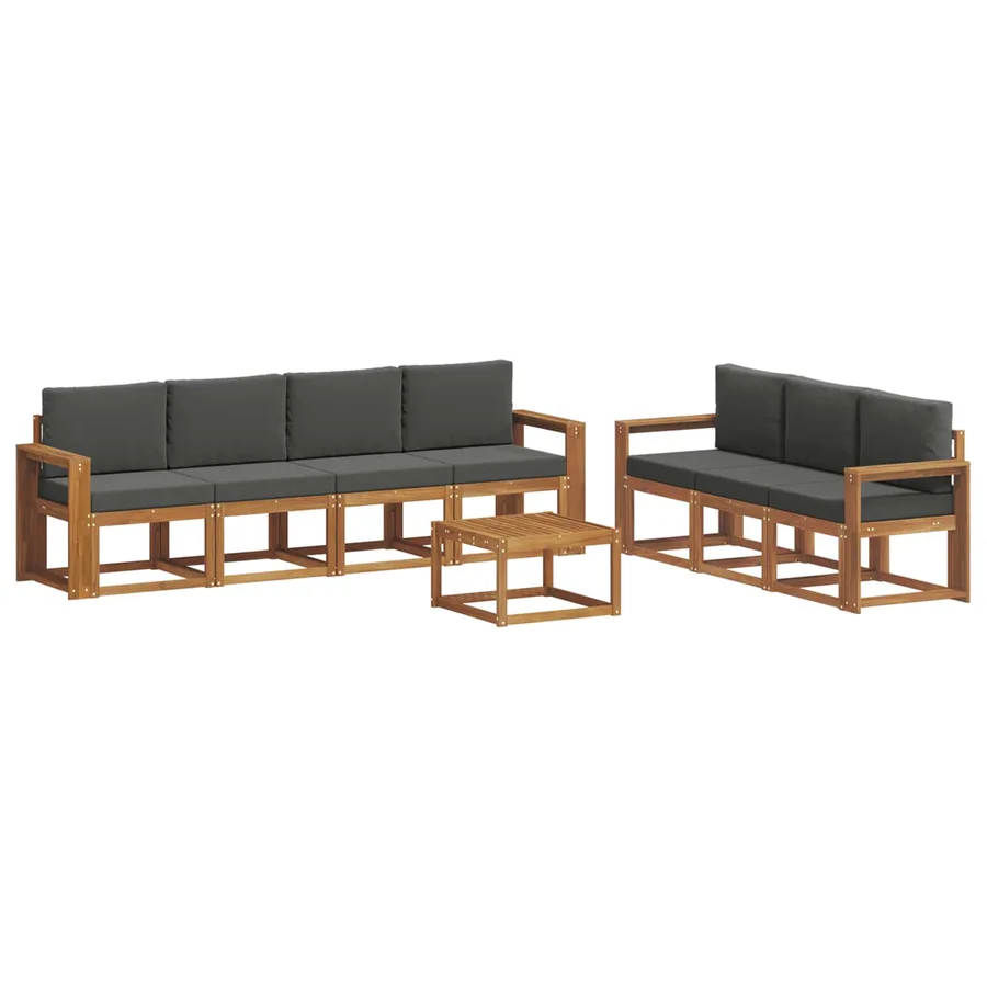 Ensemble de canapés d'extérieur 8 pcs Naturel et Anthracite - 2